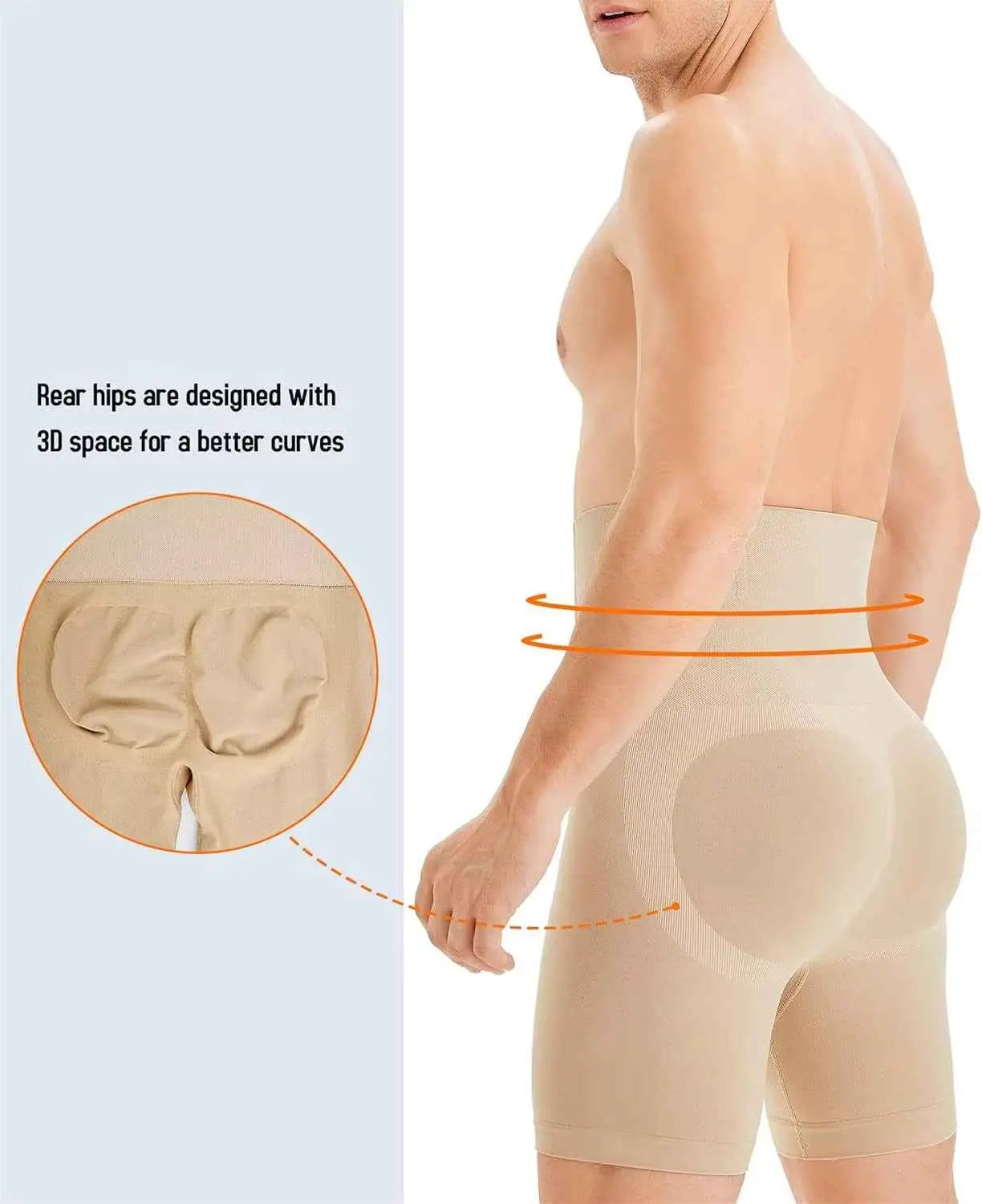 Men's Compression Boxer Shorts - High-Waist Design for Ultimate Support
