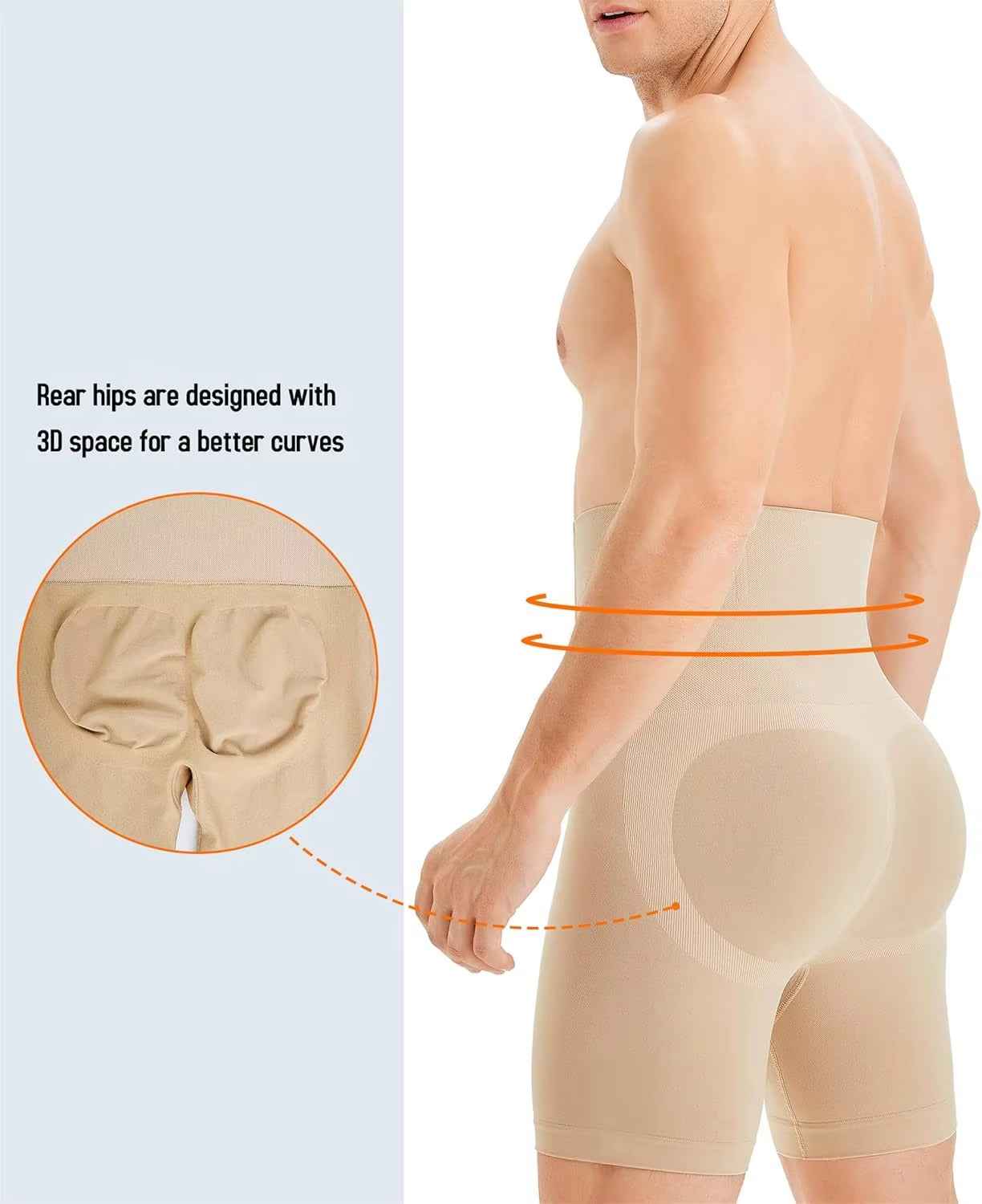 Men's Compression Boxer Shorts - High-Waist Design for Ultimate Support